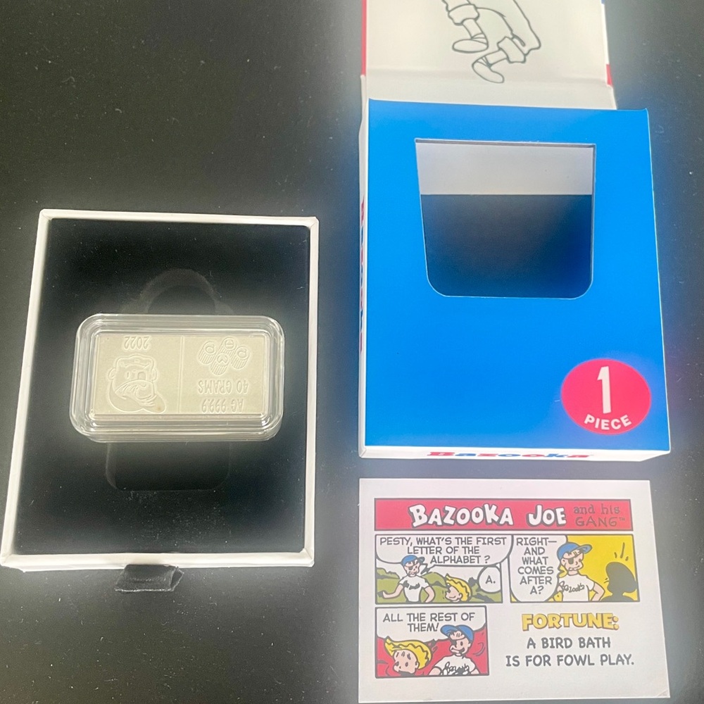 75th Anniversary Bazooka Joe® - Silver Wafer PAMP Mint 99,99% Pure Silver.(Rare)